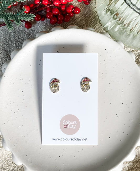 Sparkly Santa Studs