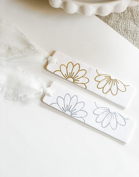 White Floral Bookmark