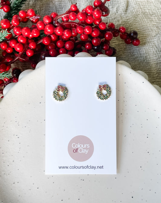 Sparkly Wreath Studs